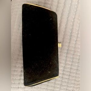 Vintage velvet clutch with brass clasp and lining
